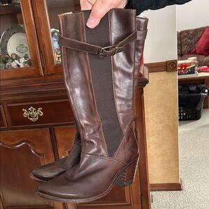 Frye Brown Leather Knee-High Boots